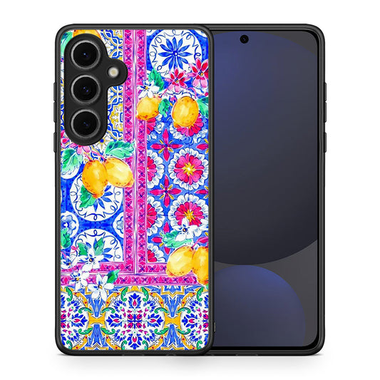 Θήκη Samsung Galaxy S24 FE Retro Spring από τη Smartfits με σχέδιο στο πίσω μέρος και μαύρο περίβλημα | Samsung Galaxy S24 FE Retro Spring case with colorful back and black bezels