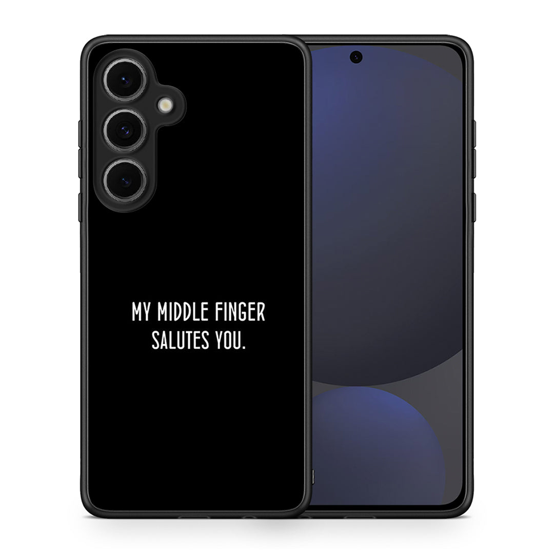 Θήκη Samsung Galaxy S24 FE Salute από τη Smartfits με σχέδιο στο πίσω μέρος και μαύρο περίβλημα | Samsung Galaxy S24 FE Salute case with colorful back and black bezels