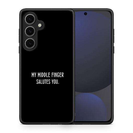 Θήκη Samsung Galaxy S24 FE Salute από τη Smartfits με σχέδιο στο πίσω μέρος και μαύρο περίβλημα | Samsung Galaxy S24 FE Salute case with colorful back and black bezels