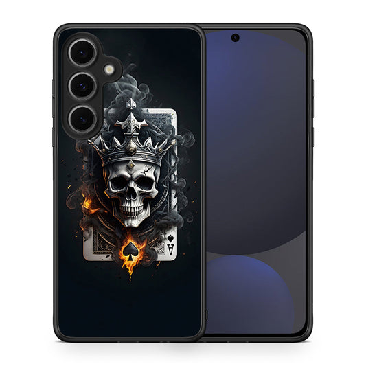 Θήκη Samsung Galaxy S24 FE Skull King Ace από τη Smartfits με σχέδιο στο πίσω μέρος και μαύρο περίβλημα | Samsung Galaxy S24 FE Skull King Ace case with colorful back and black bezels