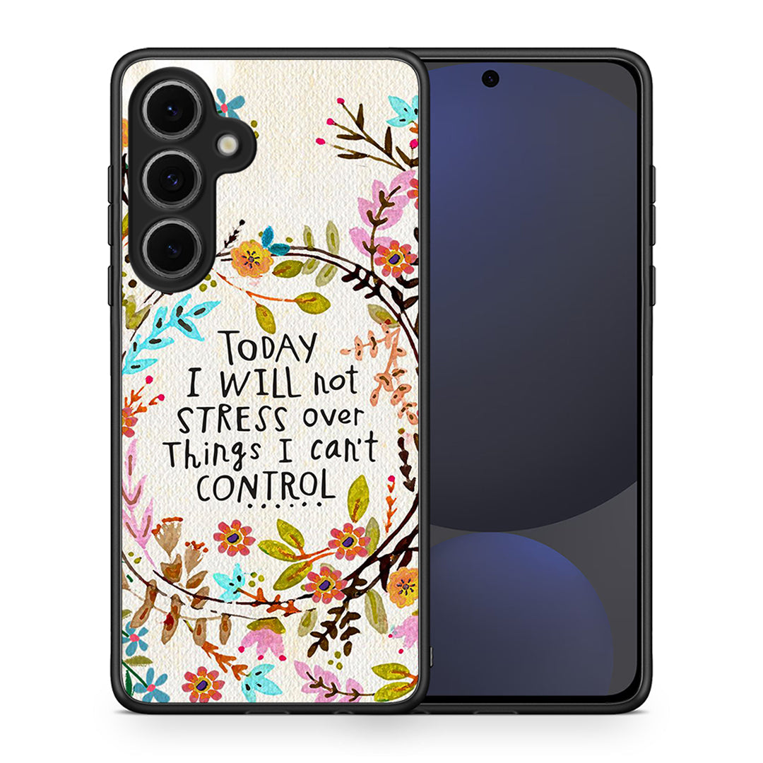 Θήκη Samsung Galaxy S24 FE Stress Over από τη Smartfits με σχέδιο στο πίσω μέρος και μαύρο περίβλημα | Samsung Galaxy S24 FE Stress Over case with colorful back and black bezels