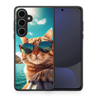 Thumbnail for Θήκη Samsung Galaxy S24 FE Summer Cat από τη Smartfits με σχέδιο στο πίσω μέρος και μαύρο περίβλημα | Samsung Galaxy S24 FE Summer Cat case with colorful back and black bezels