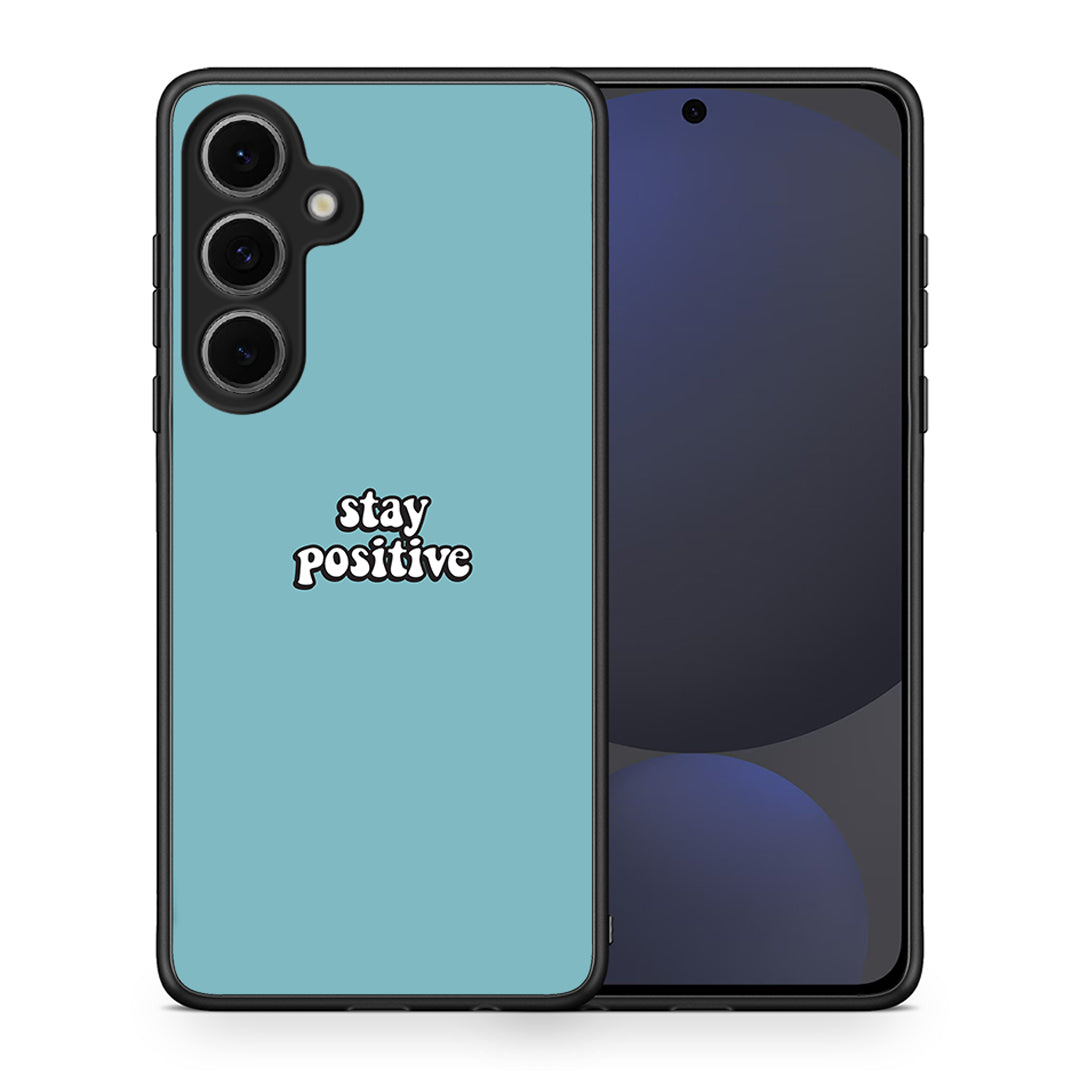 Θήκη Samsung Galaxy S24 FE Positive Text από τη Smartfits με σχέδιο στο πίσω μέρος και μαύρο περίβλημα | Samsung Galaxy S24 FE Positive Text case with colorful back and black bezels