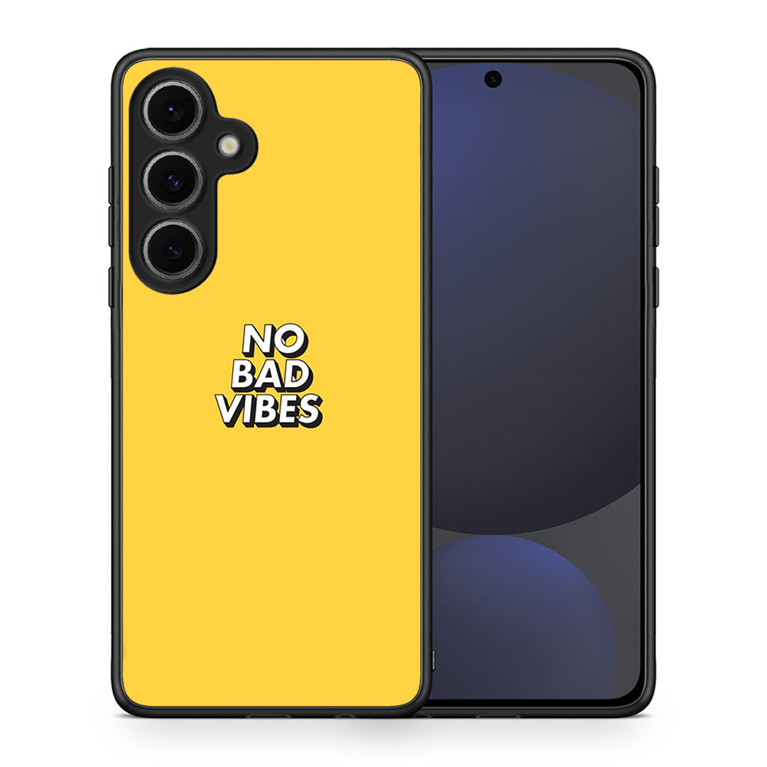 Θήκη Samsung Galaxy S24 FE Vibes Text από τη Smartfits με σχέδιο στο πίσω μέρος και μαύρο περίβλημα | Samsung Galaxy S24 FE Vibes Text case with colorful back and black bezels