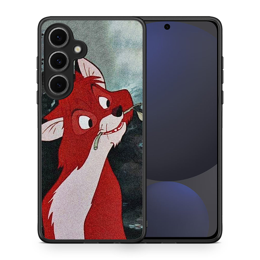 Θήκη Samsung Galaxy S24 FE Tod And Vixey Love 1 από τη Smartfits με σχέδιο στο πίσω μέρος και μαύρο περίβλημα | Samsung Galaxy S24 FE Tod And Vixey Love 1 case with colorful back and black bezels