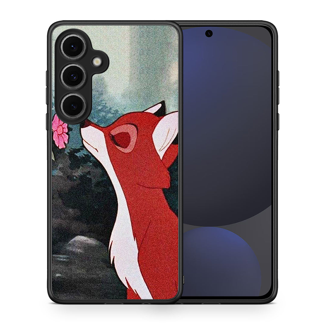 Θήκη Samsung Galaxy S24 FE Tod And Vixey Love 2 από τη Smartfits με σχέδιο στο πίσω μέρος και μαύρο περίβλημα | Samsung Galaxy S24 FE Tod And Vixey Love 2 case with colorful back and black bezels