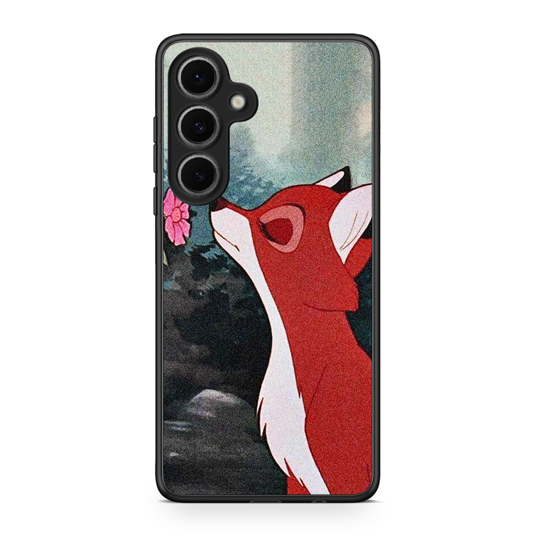 Samsung Galaxy S24 FE Tod And Vixey Love 2 θήκη από τη Smartfits με σχέδιο στο πίσω μέρος και μαύρο περίβλημα | Smartphone case with colorful back and black bezels by Smartfits