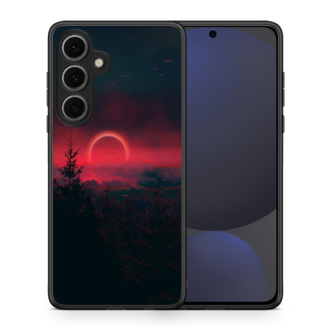 Θήκη Samsung Galaxy S24 FE Sunset Tropic από τη Smartfits με σχέδιο στο πίσω μέρος και μαύρο περίβλημα | Samsung Galaxy S24 FE Sunset Tropic case with colorful back and black bezels