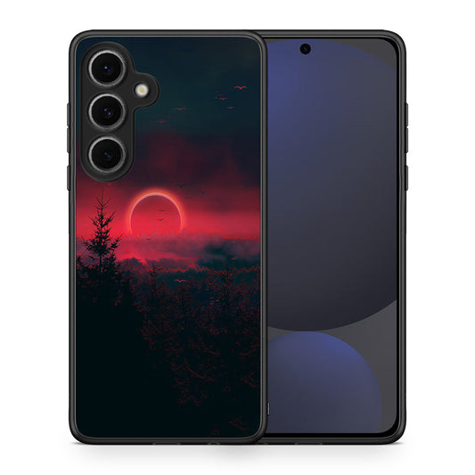 Θήκη Samsung Galaxy S24 FE Sunset Tropic από τη Smartfits με σχέδιο στο πίσω μέρος και μαύρο περίβλημα | Samsung Galaxy S24 FE Sunset Tropic case with colorful back and black bezels