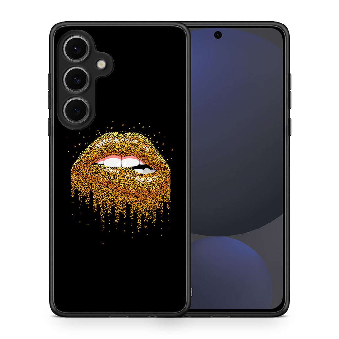 Θήκη Samsung Galaxy S24 FE Golden Valentine από τη Smartfits με σχέδιο στο πίσω μέρος και μαύρο περίβλημα | Samsung Galaxy S24 FE Golden Valentine case with colorful back and black bezels