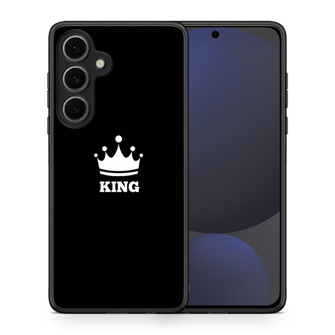 Θήκη Samsung Galaxy S24 FE King Valentine από τη Smartfits με σχέδιο στο πίσω μέρος και μαύρο περίβλημα | Samsung Galaxy S24 FE King Valentine case with colorful back and black bezels