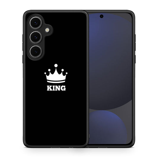 Θήκη Samsung Galaxy S24 FE King Valentine από τη Smartfits με σχέδιο στο πίσω μέρος και μαύρο περίβλημα | Samsung Galaxy S24 FE King Valentine case with colorful back and black bezels