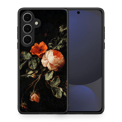 Θήκη Samsung Galaxy S24 FE Vintage Roses από τη Smartfits με σχέδιο στο πίσω μέρος και μαύρο περίβλημα | Samsung Galaxy S24 FE Vintage Roses case with colorful back and black bezels