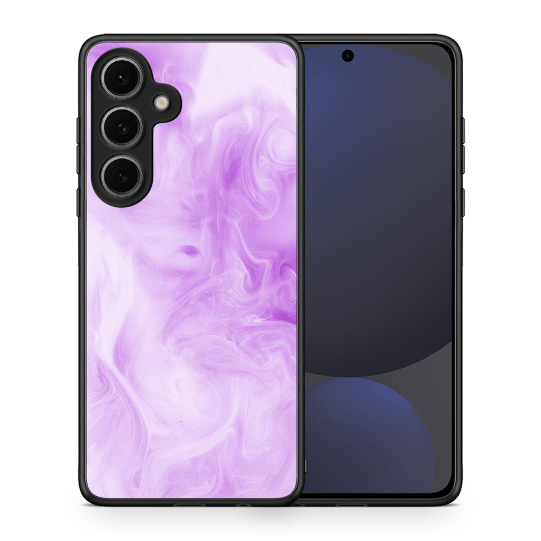 Θήκη Samsung Galaxy S24 FE Lavender Watercolor από τη Smartfits με σχέδιο στο πίσω μέρος και μαύρο περίβλημα | Samsung Galaxy S24 FE Lavender Watercolor case with colorful back and black bezels