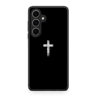 Thumbnail for Samsung Galaxy S24 FE White Cross θήκη από τη Smartfits με σχέδιο στο πίσω μέρος και μαύρο περίβλημα | Smartphone case with colorful back and black bezels by Smartfits