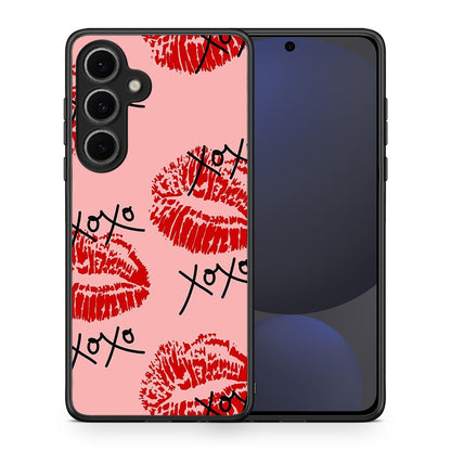 Θήκη Samsung Galaxy S24 FE XOXO Lips από τη Smartfits με σχέδιο στο πίσω μέρος και μαύρο περίβλημα | Samsung Galaxy S24 FE XOXO Lips case with colorful back and black bezels