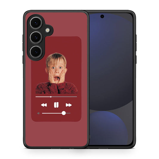 Θήκη Samsung Galaxy S24 FE Xmas Alone Music από τη Smartfits με σχέδιο στο πίσω μέρος και μαύρο περίβλημα | Samsung Galaxy S24 FE Xmas Alone Music case with colorful back and black bezels