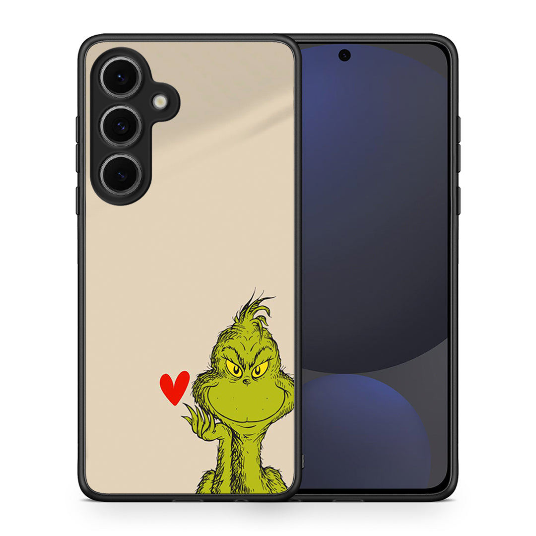 Θήκη Samsung Galaxy S24 FE Xmas Grinch από τη Smartfits με σχέδιο στο πίσω μέρος και μαύρο περίβλημα | Samsung Galaxy S24 FE Xmas Grinch case with colorful back and black bezels