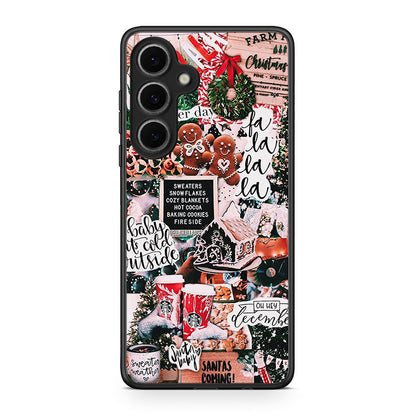 Samsung Galaxy S24 FE Xmas Habbits θήκη από τη Smartfits με σχέδιο στο πίσω μέρος και μαύρο περίβλημα | Smartphone case with colorful back and black bezels by Smartfits