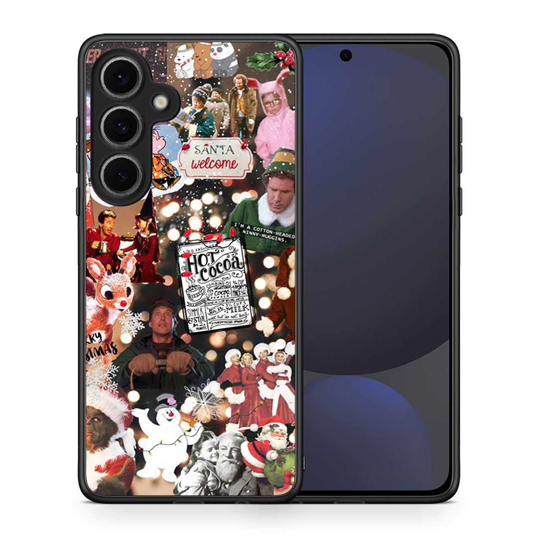 Θήκη Samsung Galaxy S24 FE Xmas Movies από τη Smartfits με σχέδιο στο πίσω μέρος και μαύρο περίβλημα | Samsung Galaxy S24 FE Xmas Movies case with colorful back and black bezels