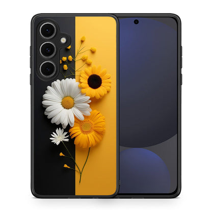 Θήκη Samsung Galaxy S24 FE Yellow Daisies από τη Smartfits με σχέδιο στο πίσω μέρος και μαύρο περίβλημα | Samsung Galaxy S24 FE Yellow Daisies case with colorful back and black bezels