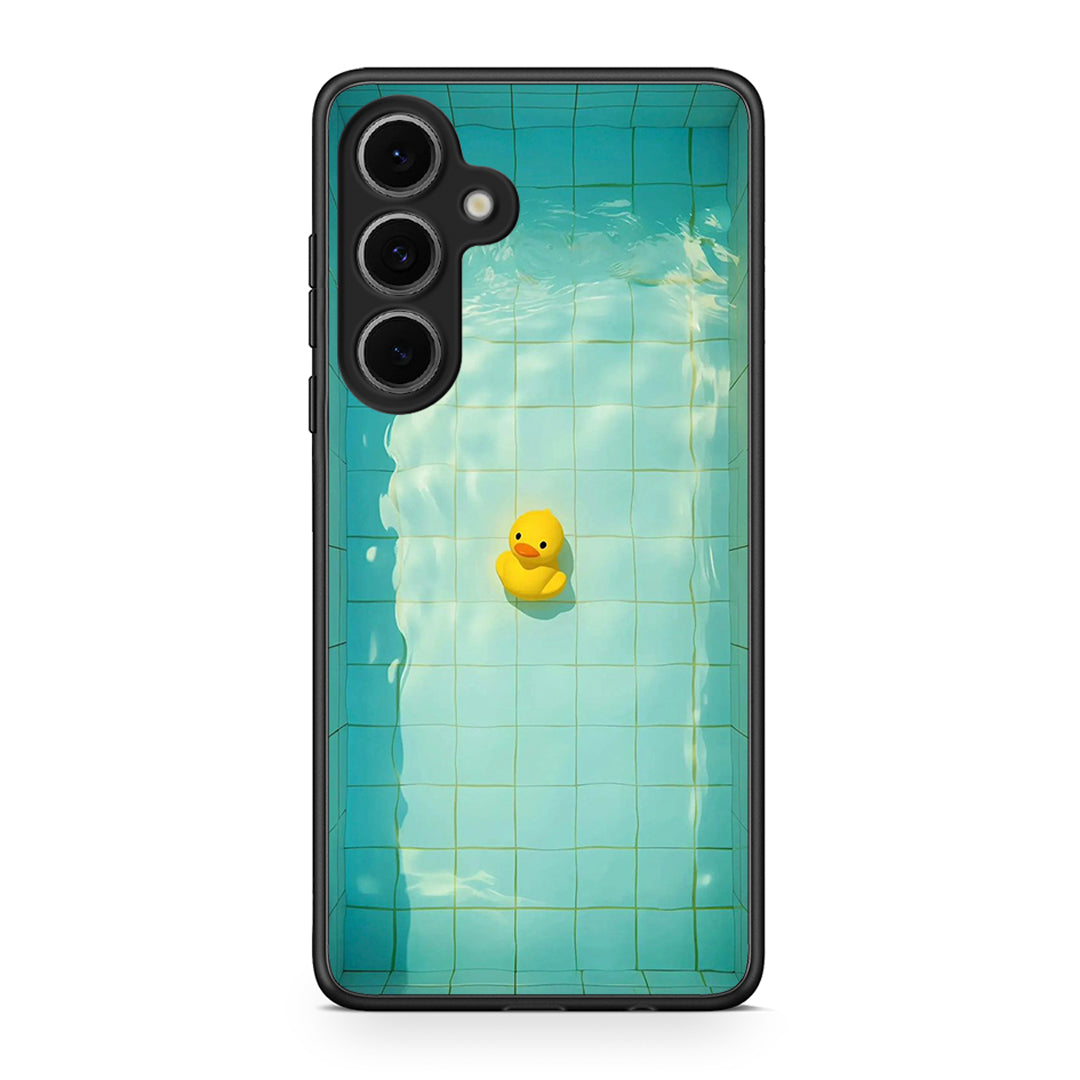Samsung Galaxy S24 FE Yellow Duck θήκη από τη Smartfits με σχέδιο στο πίσω μέρος και μαύρο περίβλημα | Smartphone case with colorful back and black bezels by Smartfits
