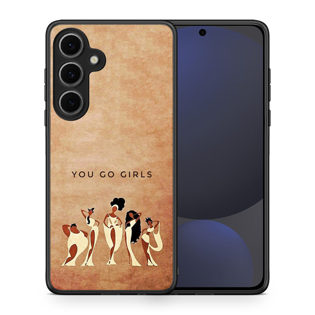 Θήκη Samsung Galaxy S24 FE You Go Girl από τη Smartfits με σχέδιο στο πίσω μέρος και μαύρο περίβλημα | Samsung Galaxy S24 FE You Go Girl case with colorful back and black bezels