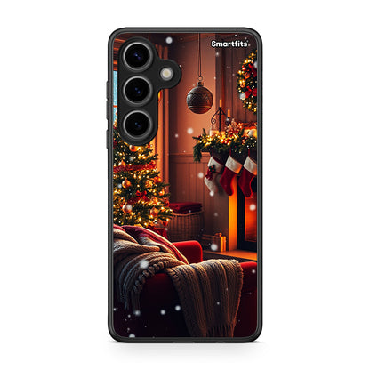 Samsung Galaxy S24 Home For Christmas θήκη από τη Smartfits με σχέδιο στο πίσω μέρος και μαύρο περίβλημα | Smartphone case with colorful back and black bezels by Smartfits