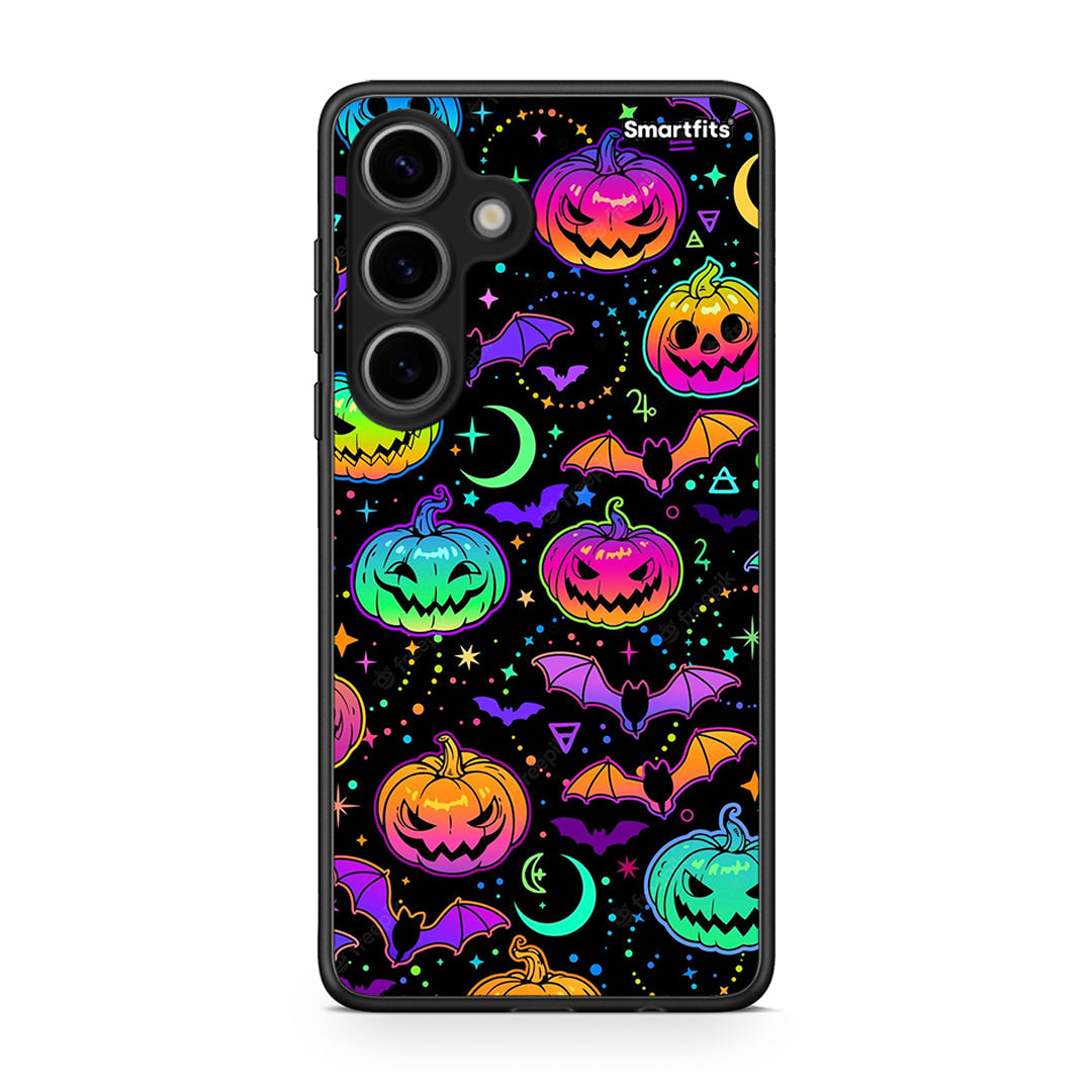 Samsung Galaxy S24 Neon Halloween θήκη από τη Smartfits με σχέδιο στο πίσω μέρος και μαύρο περίβλημα | Smartphone case with colorful back and black bezels by Smartfits