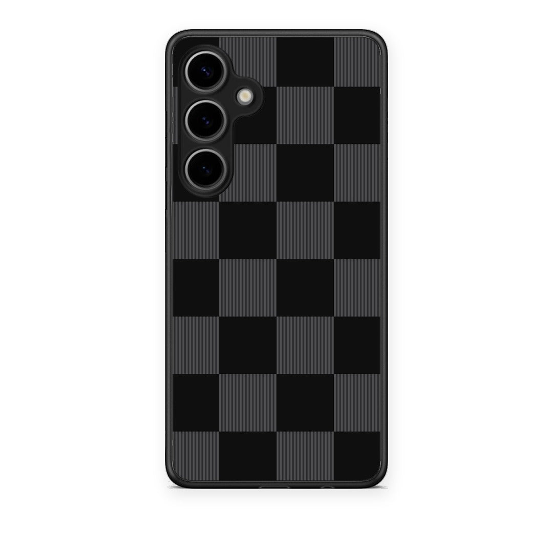 Θήκη Samsung Galaxy S24 Plus Black and Charcoal Striped Checks από τη Smartfits με σχέδιο στο πίσω μέρος και μαύρο περίβλημα | Samsung Galaxy S24 Plus Black and Charcoal Striped Checks case with colorful back and black bezels