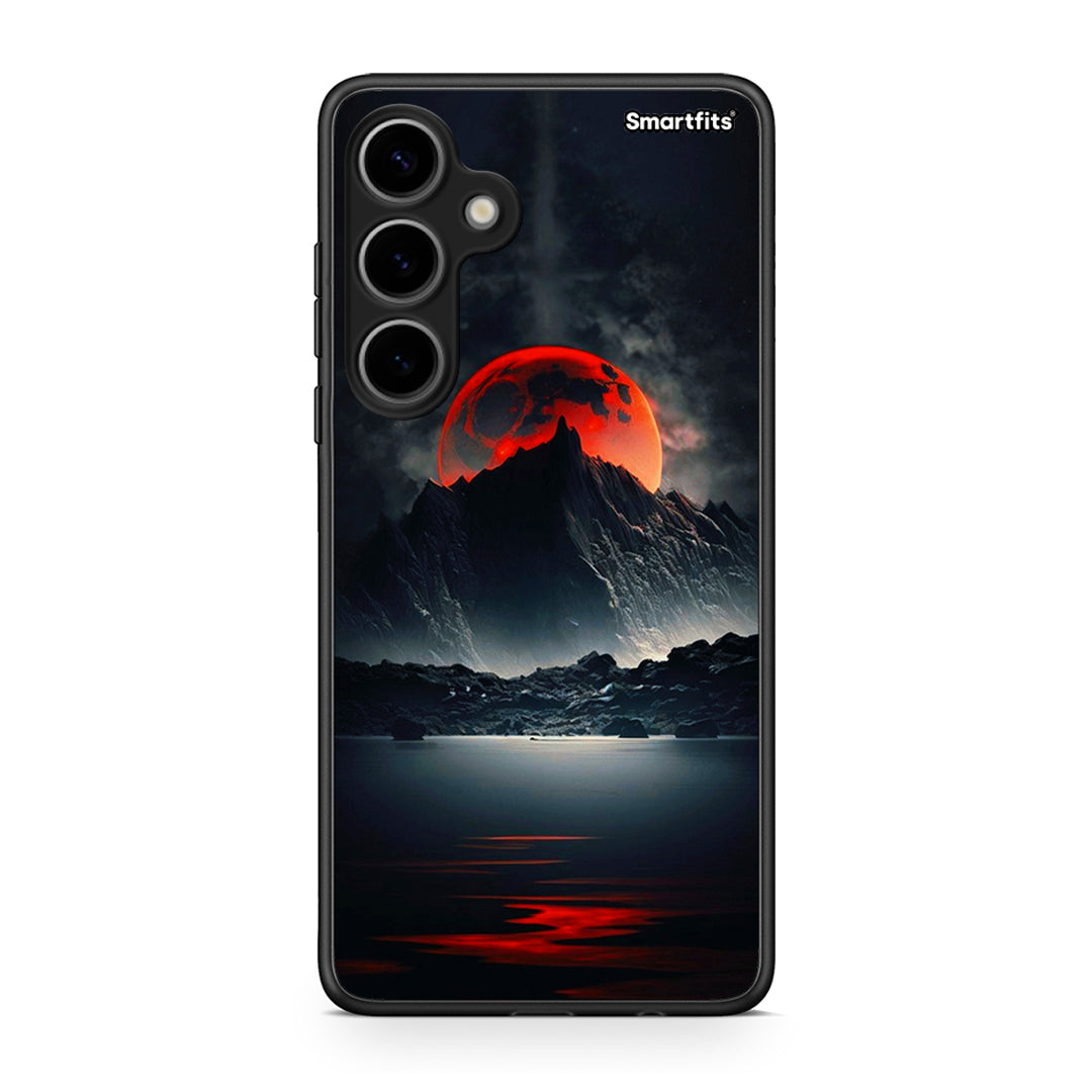 Samsung Galaxy S24 Plus Red Full Moon θήκη από τη Smartfits με σχέδιο στο πίσω μέρος και μαύρο περίβλημα | Smartphone case with colorful back and black bezels by Smartfits