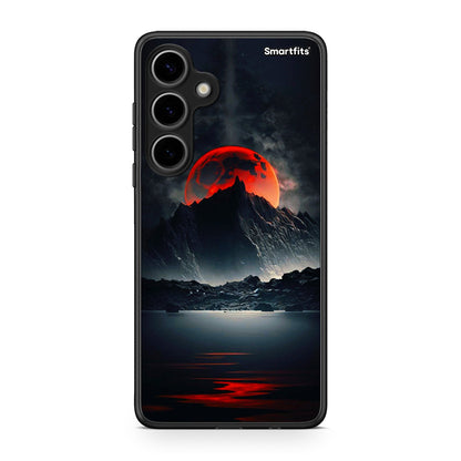 Samsung Galaxy S24 Plus Red Full Moon θήκη από τη Smartfits με σχέδιο στο πίσω μέρος και μαύρο περίβλημα | Smartphone case with colorful back and black bezels by Smartfits