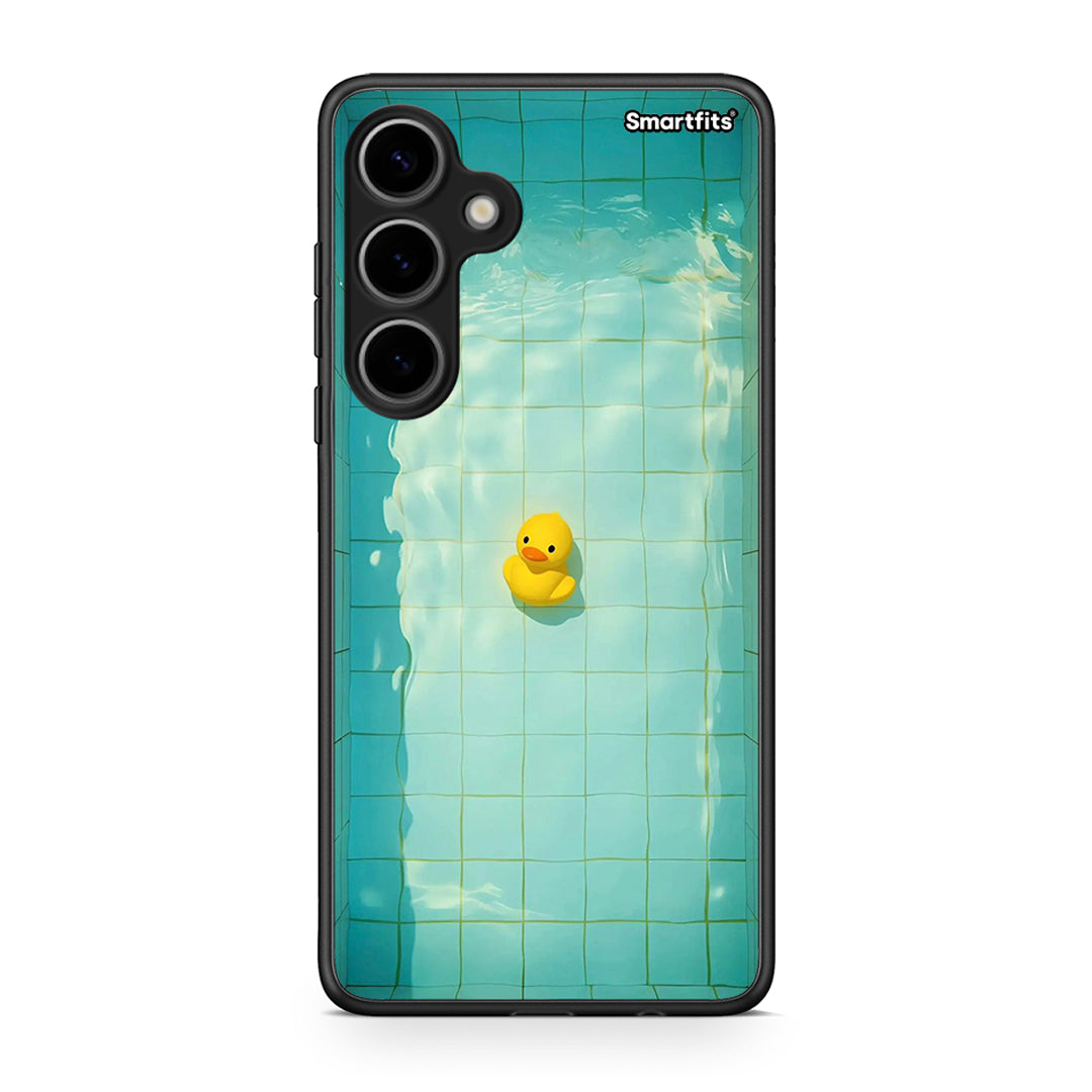 Samsung Galaxy S24 Plus Yellow Duck θήκη από τη Smartfits με σχέδιο στο πίσω μέρος και μαύρο περίβλημα | Smartphone case with colorful back and black bezels by Smartfits