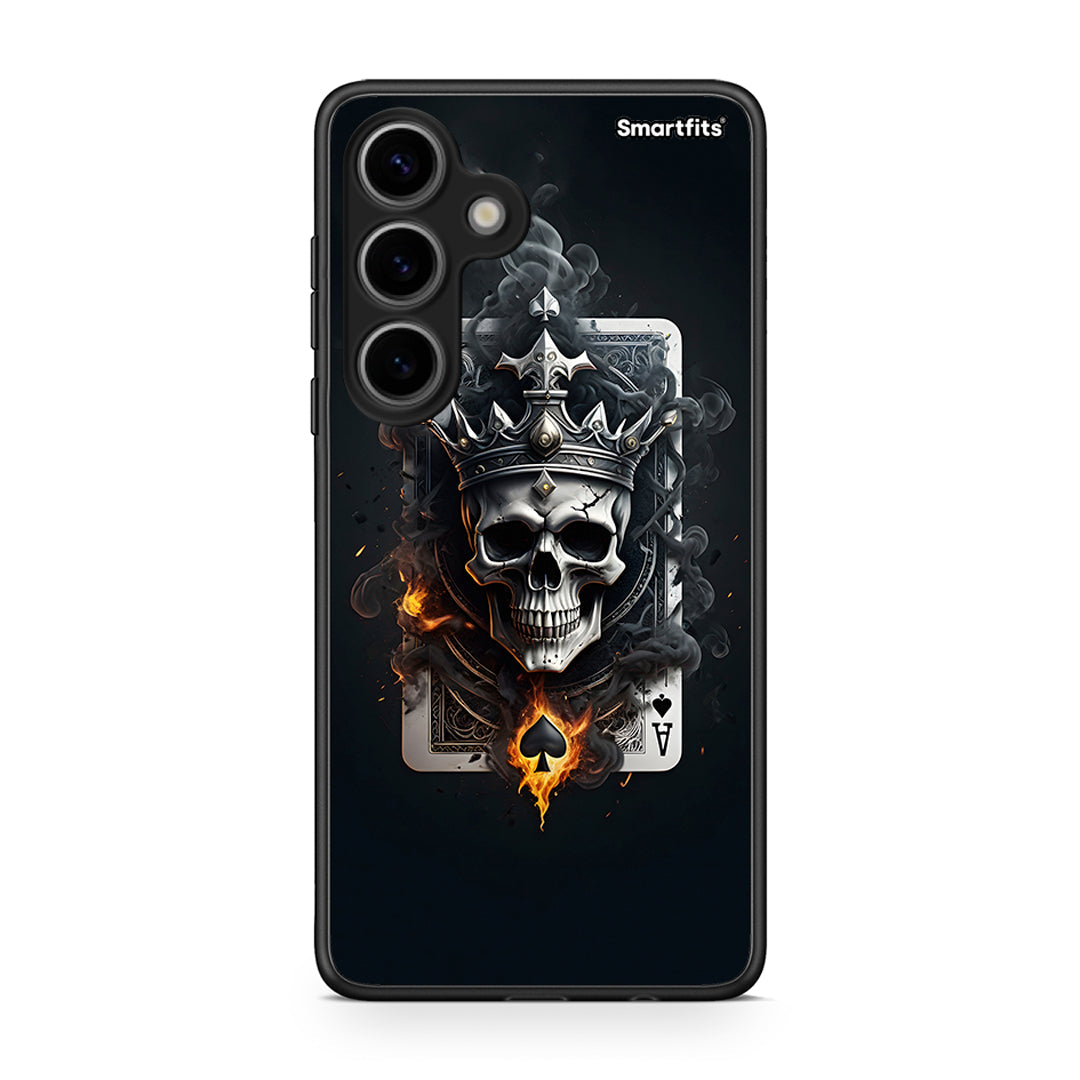 Samsung Galaxy S24 Skull King Ace θήκη από τη Smartfits με σχέδιο στο πίσω μέρος και μαύρο περίβλημα | Smartphone case with colorful back and black bezels by Smartfits