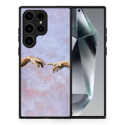 Θήκη Samsung Galaxy S24 Ultra Adam Hand από τη Smartfits με σχέδιο στο πίσω μέρος και μαύρο περίβλημα | Samsung Galaxy S24 Ultra Adam Hand Case with Colorful Back and Black Bezels