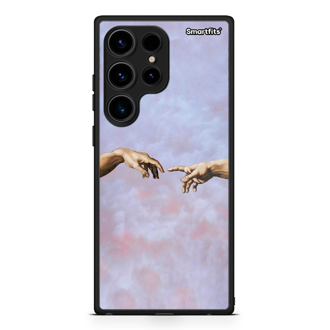 Θήκη Samsung Galaxy S24 Ultra Adam Hand από τη Smartfits με σχέδιο στο πίσω μέρος και μαύρο περίβλημα | Samsung Galaxy S24 Ultra Adam Hand Case with Colorful Back and Black Bezels