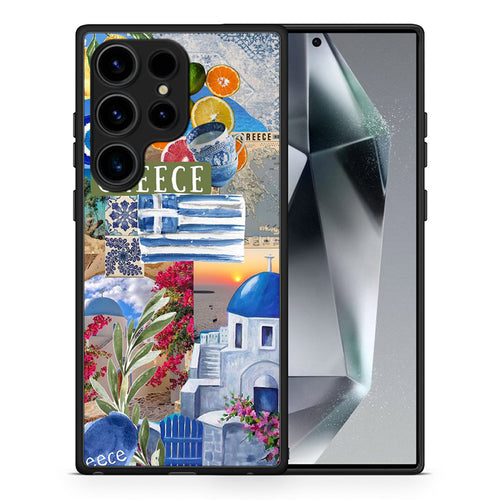Θήκη Samsung Galaxy S24 Ultra All Greek από τη Smartfits με σχέδιο στο πίσω μέρος και μαύρο περίβλημα | Samsung Galaxy S24 Ultra All Greek Case with Colorful Back and Black Bezels