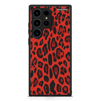 Thumbnail for Θήκη Samsung Galaxy S24 Ultra Animal Red Leopard από τη Smartfits με σχέδιο στο πίσω μέρος και μαύρο περίβλημα | Samsung Galaxy S24 Ultra Animal Red Leopard Case with Colorful Back and Black Bezels