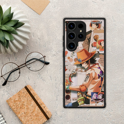 Θήκη Samsung Galaxy S24 Ultra Anime Collage από τη Smartfits με σχέδιο στο πίσω μέρος και μαύρο περίβλημα | Samsung Galaxy S24 Ultra Anime Collage Case with Colorful Back and Black Bezels