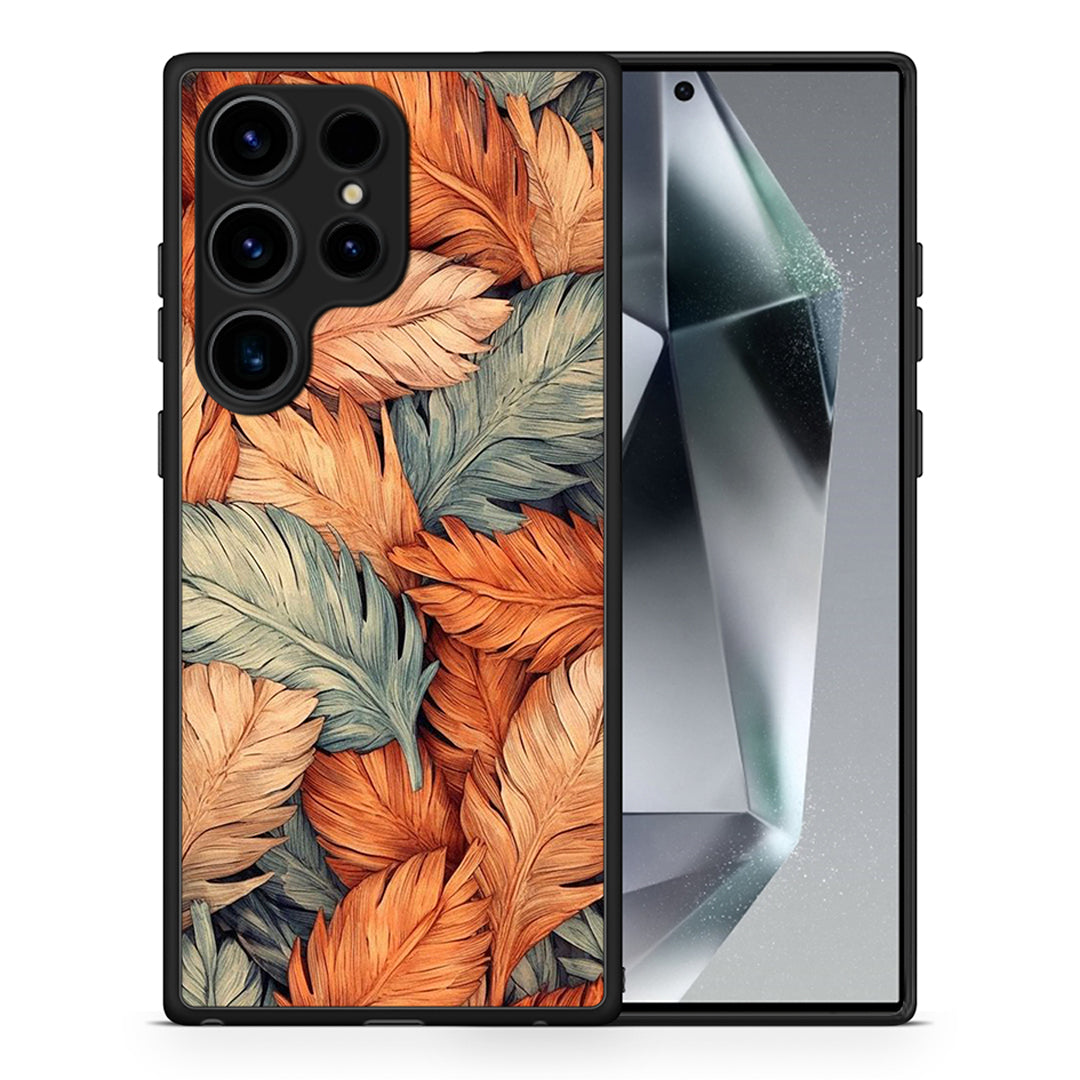 Θήκη Samsung Galaxy S24 Ultra Autumn Leaves από τη Smartfits με σχέδιο στο πίσω μέρος και μαύρο περίβλημα | Samsung Galaxy S24 Ultra Autumn Leaves Case with Colorful Back and Black Bezels