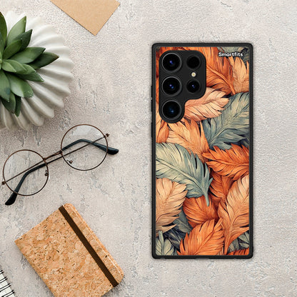 Θήκη Samsung Galaxy S24 Ultra Autumn Leaves από τη Smartfits με σχέδιο στο πίσω μέρος και μαύρο περίβλημα | Samsung Galaxy S24 Ultra Autumn Leaves Case with Colorful Back and Black Bezels