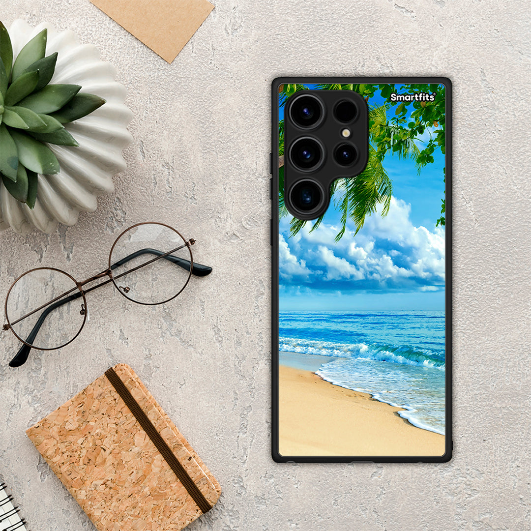 Θήκη Samsung Galaxy S24 Ultra Beautiful Beach από τη Smartfits με σχέδιο στο πίσω μέρος και μαύρο περίβλημα | Samsung Galaxy S24 Ultra Beautiful Beach Case with Colorful Back and Black Bezels