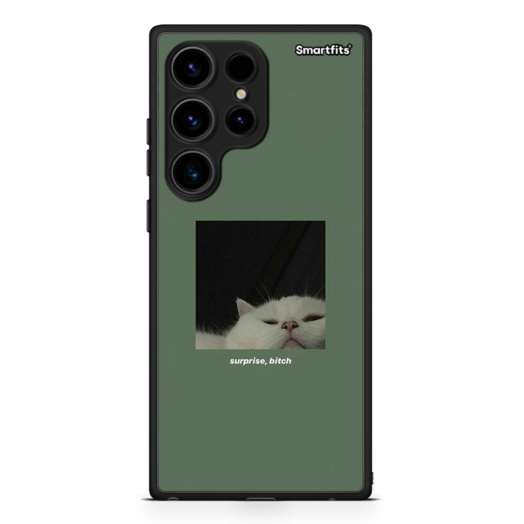 Θήκη Samsung Galaxy S24 Ultra Bitch Surprise από τη Smartfits με σχέδιο στο πίσω μέρος και μαύρο περίβλημα | Samsung Galaxy S24 Ultra Bitch Surprise Case with Colorful Back and Black Bezels