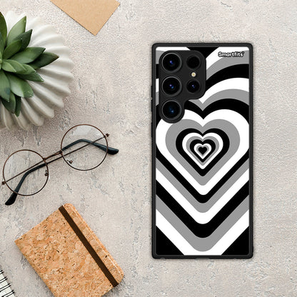 Θήκη Samsung Galaxy S24 Ultra Black Hearts από τη Smartfits με σχέδιο στο πίσω μέρος και μαύρο περίβλημα | Samsung Galaxy S24 Ultra Black Hearts Case with Colorful Back and Black Bezels