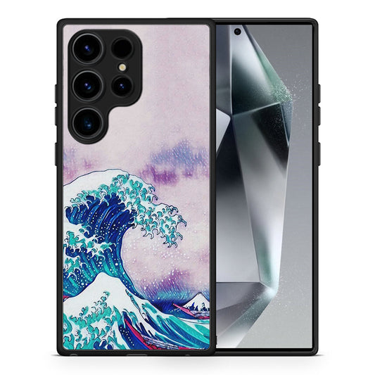 Θήκη Samsung Galaxy S24 Ultra Blue Waves από τη Smartfits με σχέδιο στο πίσω μέρος και μαύρο περίβλημα | Samsung Galaxy S24 Ultra Blue Waves Case with Colorful Back and Black Bezels