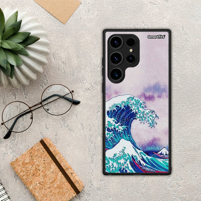 Θήκη Samsung Galaxy S24 Ultra Blue Waves από τη Smartfits με σχέδιο στο πίσω μέρος και μαύρο περίβλημα | Samsung Galaxy S24 Ultra Blue Waves Case with Colorful Back and Black Bezels