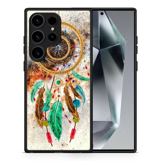 Θήκη Samsung Galaxy S24 Ultra Boho DreamCatcher από τη Smartfits με σχέδιο στο πίσω μέρος και μαύρο περίβλημα | Samsung Galaxy S24 Ultra Boho DreamCatcher Case with Colorful Back and Black Bezels