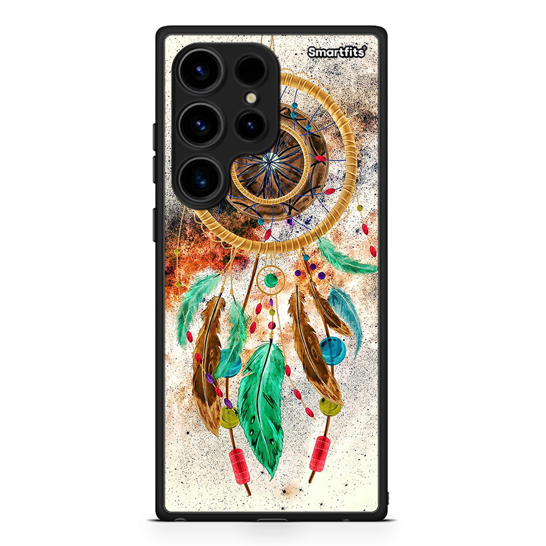 Θήκη Samsung Galaxy S24 Ultra Boho DreamCatcher από τη Smartfits με σχέδιο στο πίσω μέρος και μαύρο περίβλημα | Samsung Galaxy S24 Ultra Boho DreamCatcher Case with Colorful Back and Black Bezels