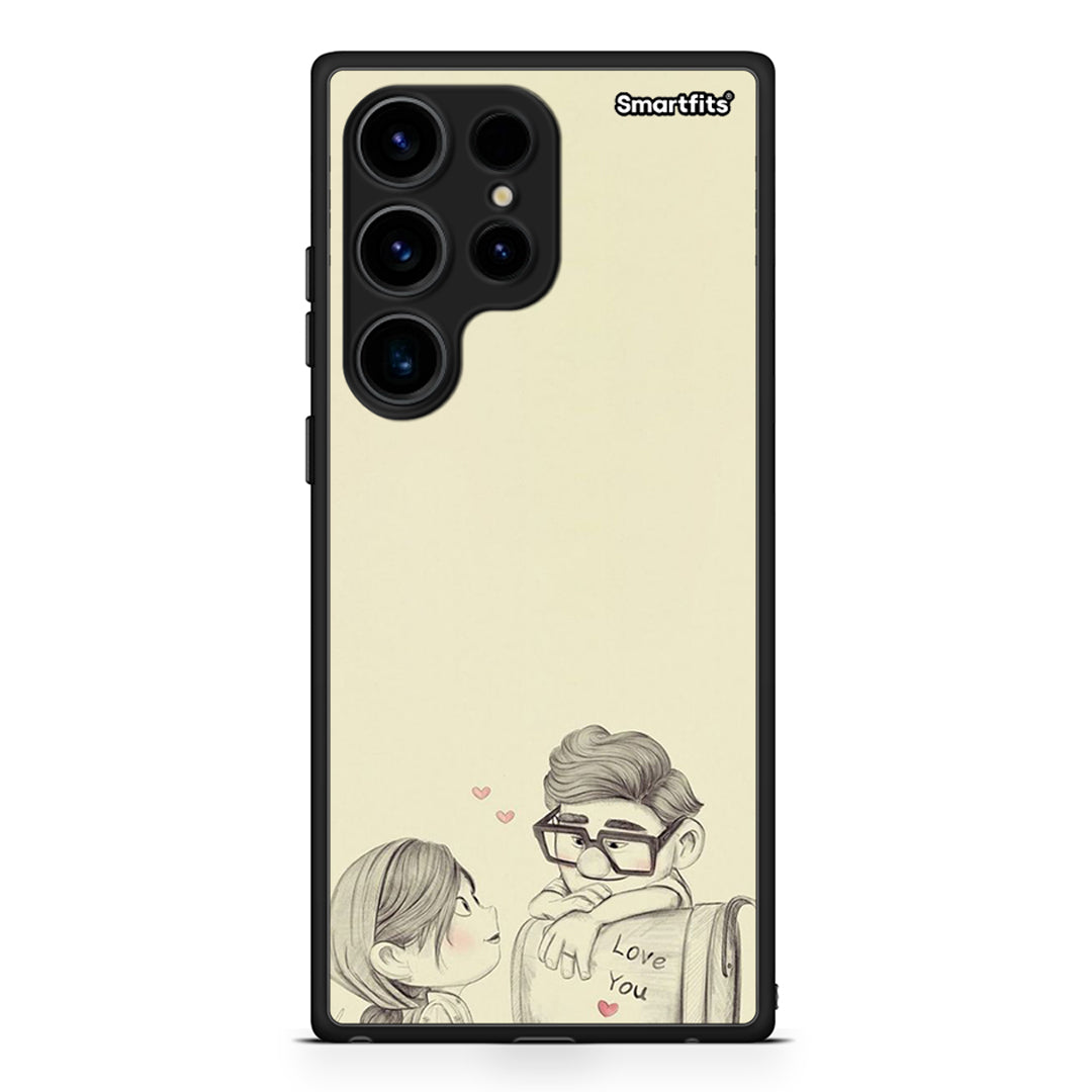 Θήκη Samsung Galaxy S24 Ultra Carl And Ellie από τη Smartfits με σχέδιο στο πίσω μέρος και μαύρο περίβλημα | Samsung Galaxy S24 Ultra Carl And Ellie Case with Colorful Back and Black Bezels