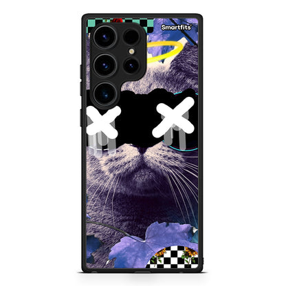 Θήκη Samsung Galaxy S24 Ultra Cat Collage από τη Smartfits με σχέδιο στο πίσω μέρος και μαύρο περίβλημα | Samsung Galaxy S24 Ultra Cat Collage Case with Colorful Back and Black Bezels